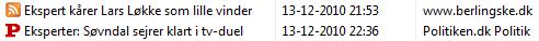 Snarfer: RSS feeds fra berlingske og politiken